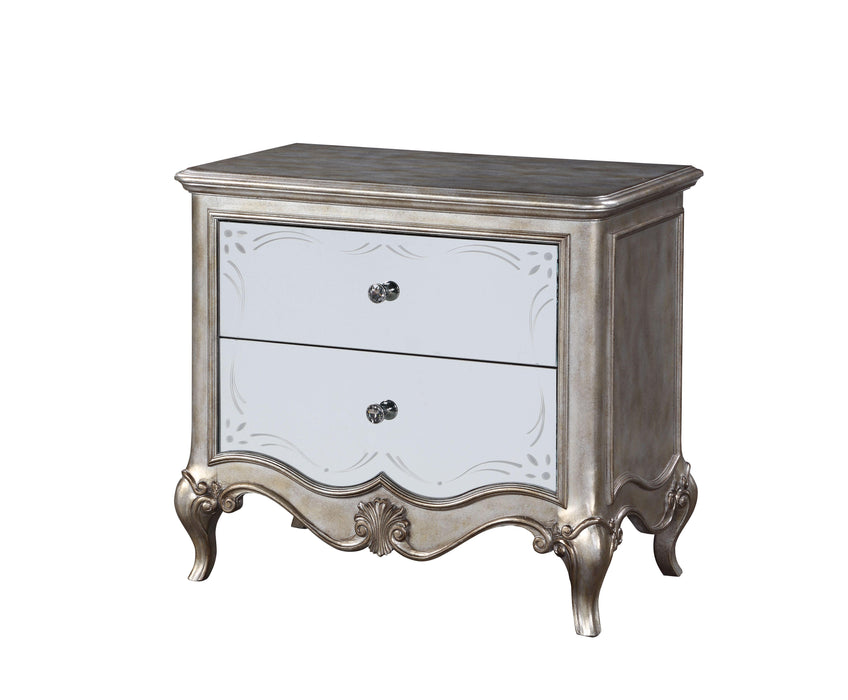 Esteban Antique Champagne Nightstand (2 Drw) - U&U Home Budget Furniture (Carteret, NJ)