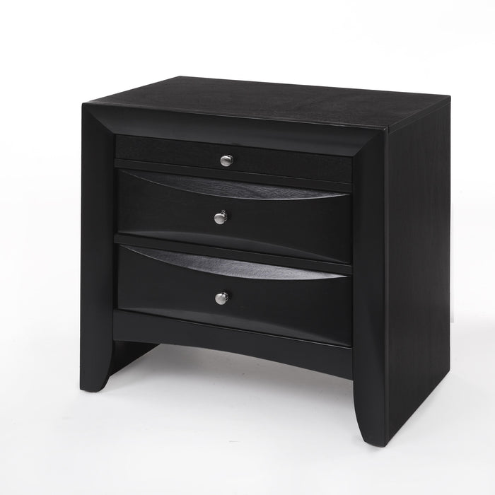 Ireland Black Nightstand - U&U Home Budget Furniture (Carteret, NJ)