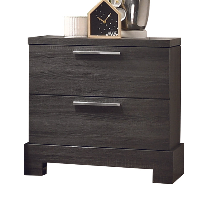 Lantha Gray Oak Nightstand - U&U Home Budget Furniture (Carteret, NJ)
