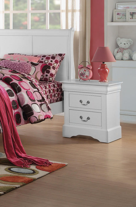 Louis Philippe III White Nightstand - U&U Home Budget Furniture (Carteret, NJ)