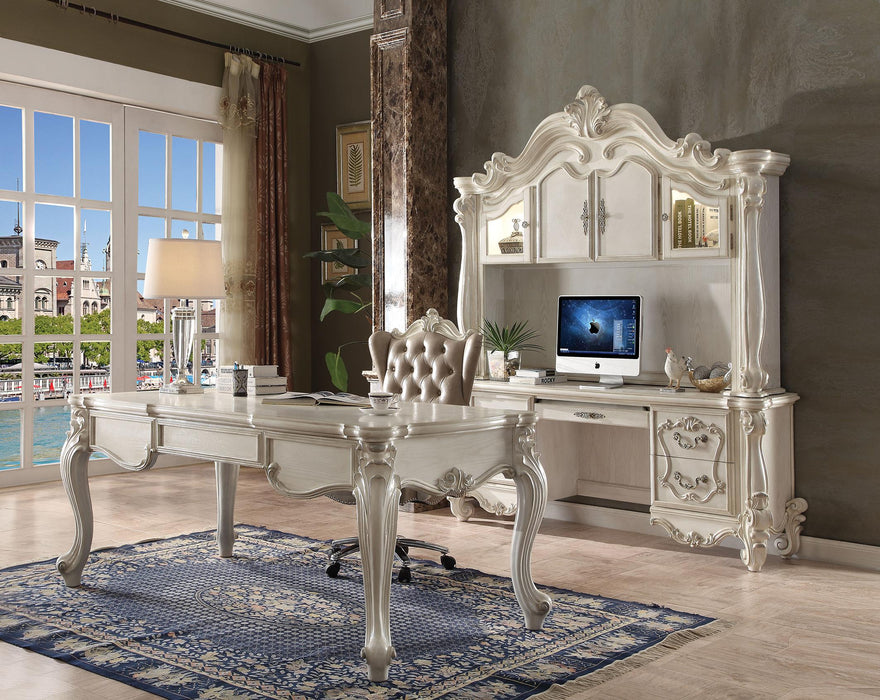 Versailles Vintage Gray PU & Bone White Office Chair - U&U Home Budget Furniture (Carteret, NJ)