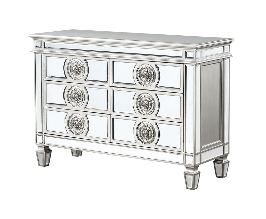 Varian Mirrored & Antique Platinum Server - U&U Home Budget Furniture (Carteret, NJ)