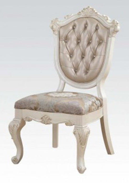 Acme Chantelle Side Chair in Rose Gold and Pearl White (Set of 2) 63542 - U&U Home Budget Furniture (Carteret, NJ)