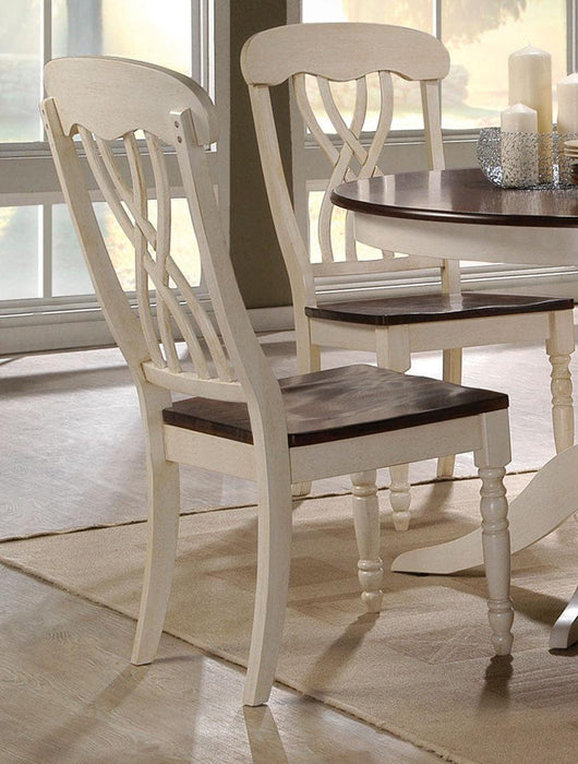 Acme Furniture Dylan Side Chair in Buttermilk and Oak (Set of 2) 70333 - U&U Home Budget Furniture (Carteret, NJ)