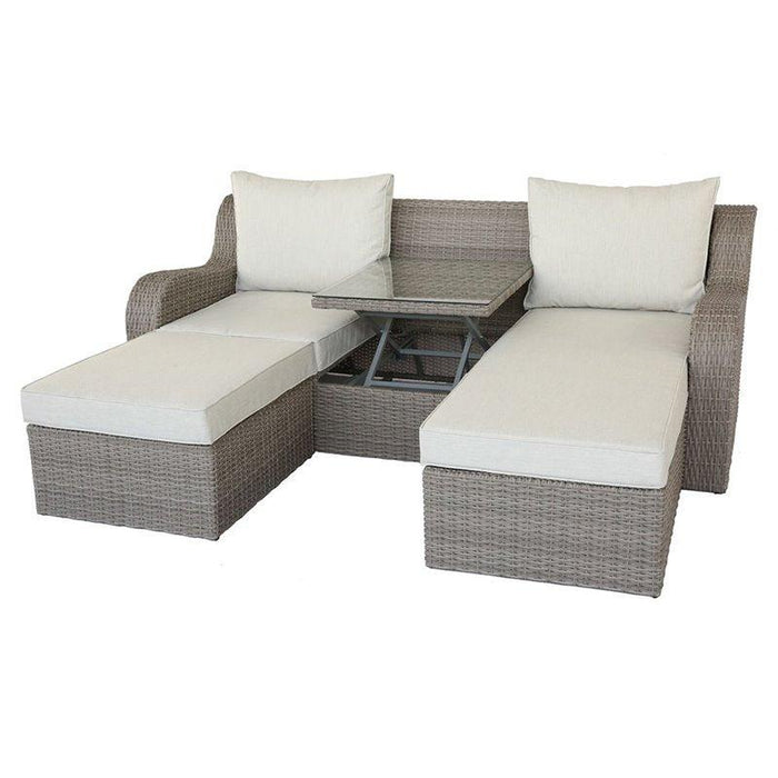 Acme Salena Sofa Bed with Coffee Table in Beige/Gray 45010 - U&U Home Budget Furniture (Carteret, NJ)