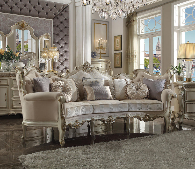 Picardy Fabric & Antique Pearl Sofa w/8 Pillows - U&U Home Budget Furniture (Carteret, NJ)