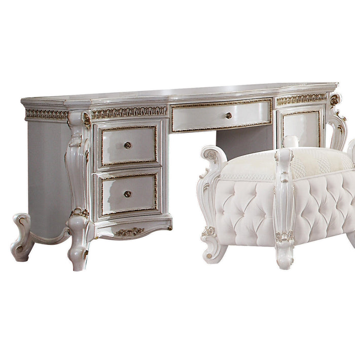 Picardy Antique Pearl Vanity Desk - U&U Home Budget Furniture (Carteret, NJ)
