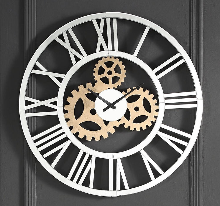 Acilia Mirrored Wall Clock - U&U Home Budget Furniture (Carteret, NJ)