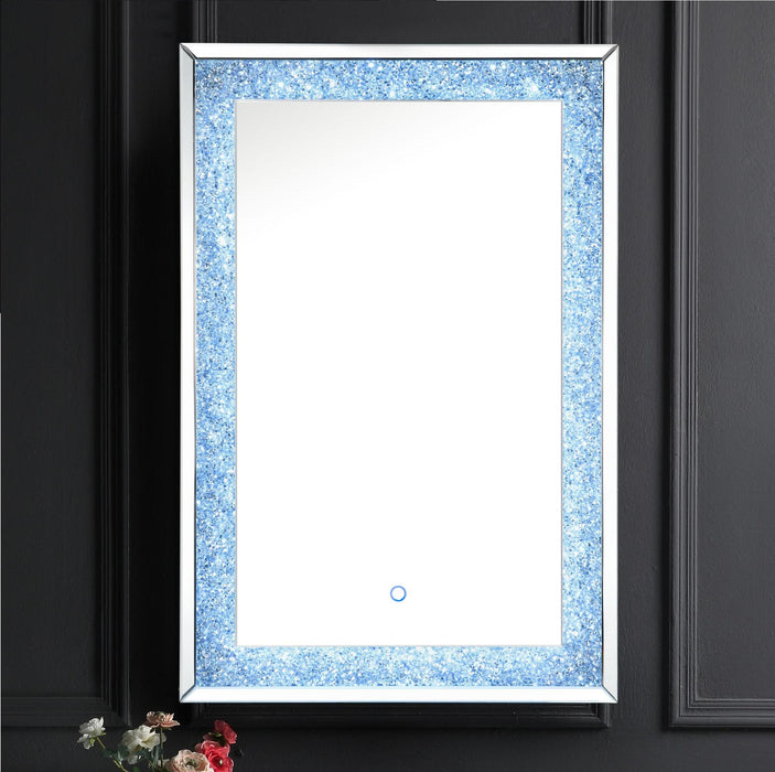 Noralie Mirrored & Faux Diamonds Wall Decor (LED) - U&U Home Budget Furniture (Carteret, NJ)