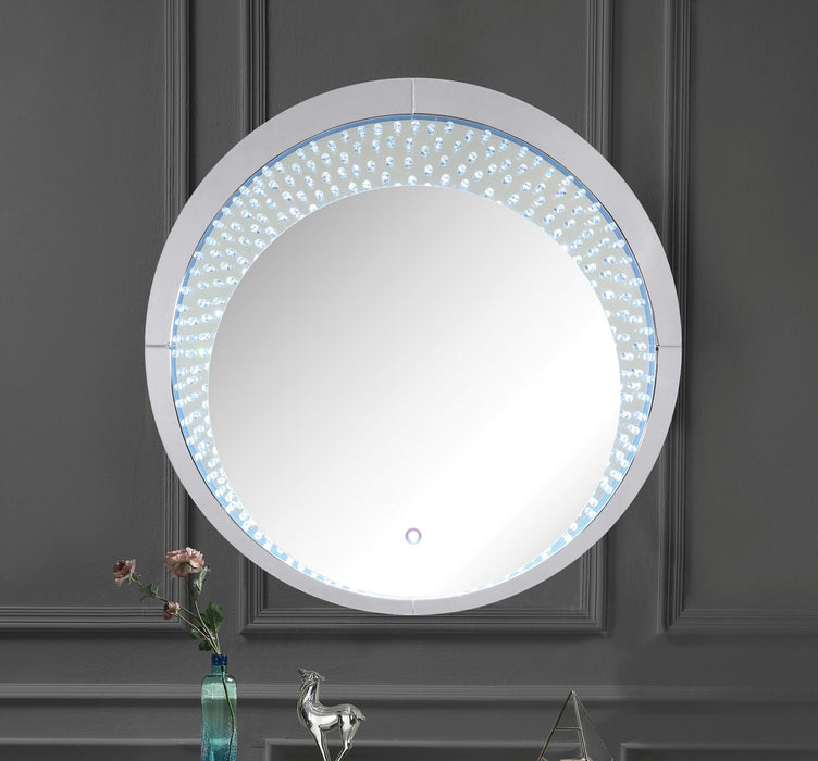 Nysa Mirrored & Faux Crystals Wall Decor (LED) - U&U Home Budget Furniture (Carteret, NJ)
