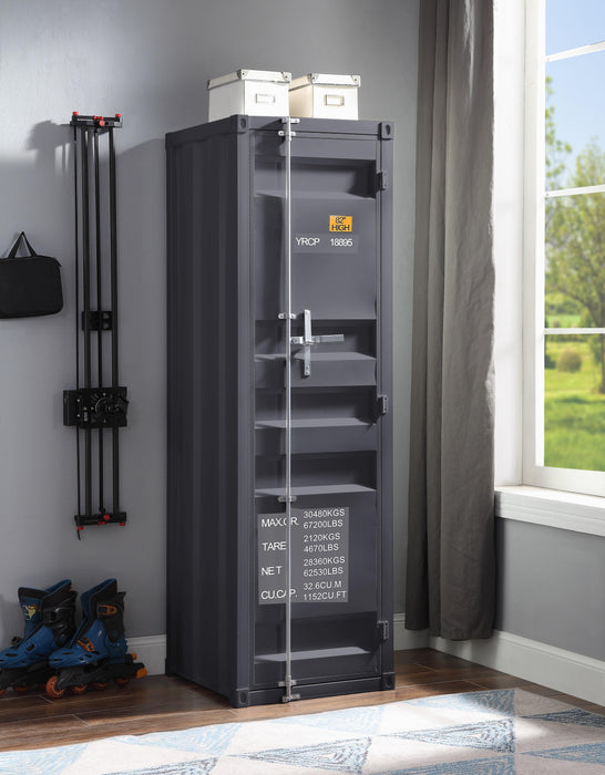 Cargo Gunmetal Wardrobe (Single Door) - U&U Home Budget Furniture (Carteret, NJ)