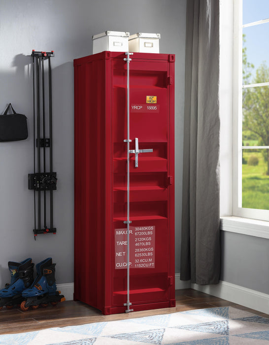 Cargo Red Wardrobe (Single Door) - U&U Home Budget Furniture (Carteret, NJ)