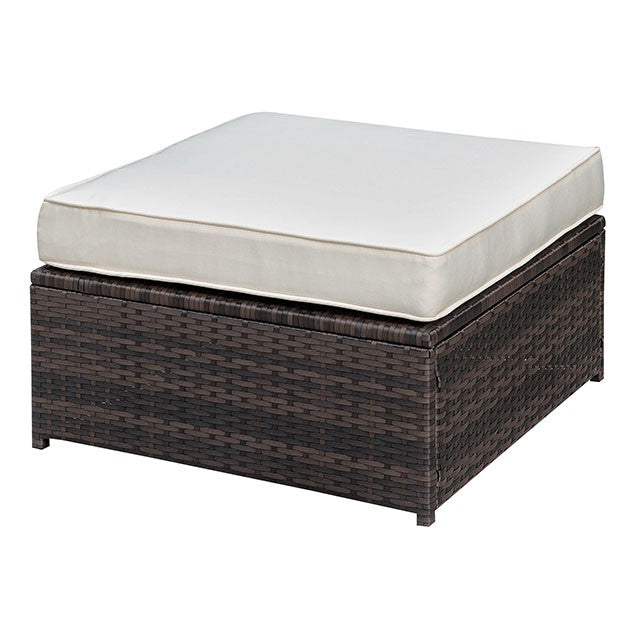 Ilona Brown/Beige Ottoman - U&U Home Budget Furniture (Carteret, NJ)