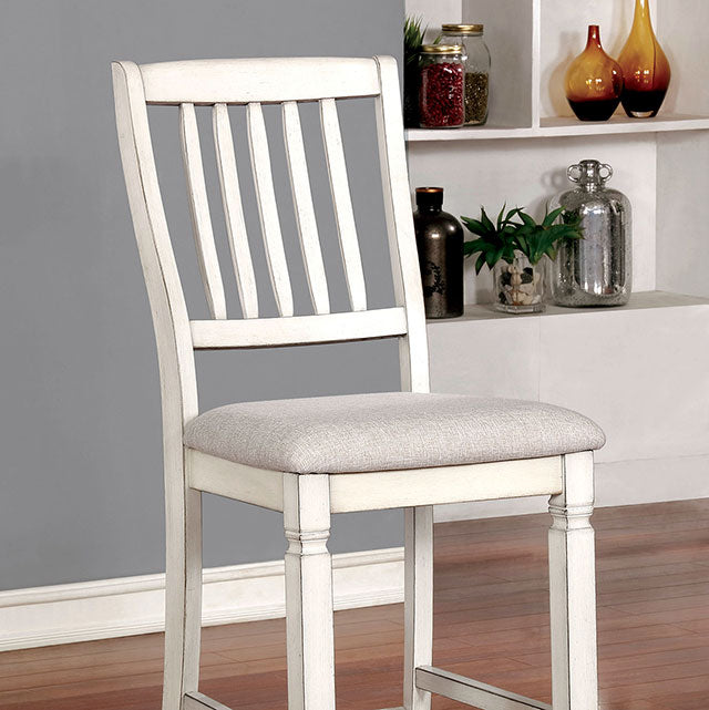 Kaliyah Antique White Counter Ht. Chair (2/CTN) - U&U Home Budget Furniture (Carteret, NJ)