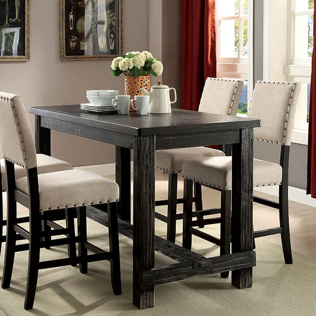 Sania 4 Pc Counter Ht Table Set with Bench - U&U Home Budget Furniture (Carteret, NJ)