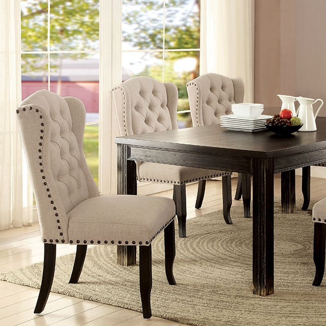 Sania 7 Pc Dining Table Set Rustic - U&U Home Budget Furniture (Carteret, NJ)