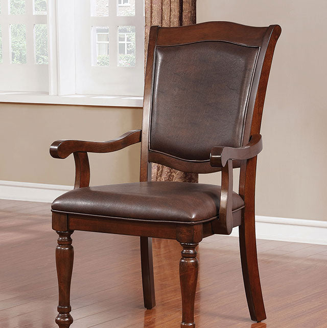 Sylvana Brown Cherry/Espresso Arm Chair (2/CTN) - U&U Home Budget Furniture (Carteret, NJ)