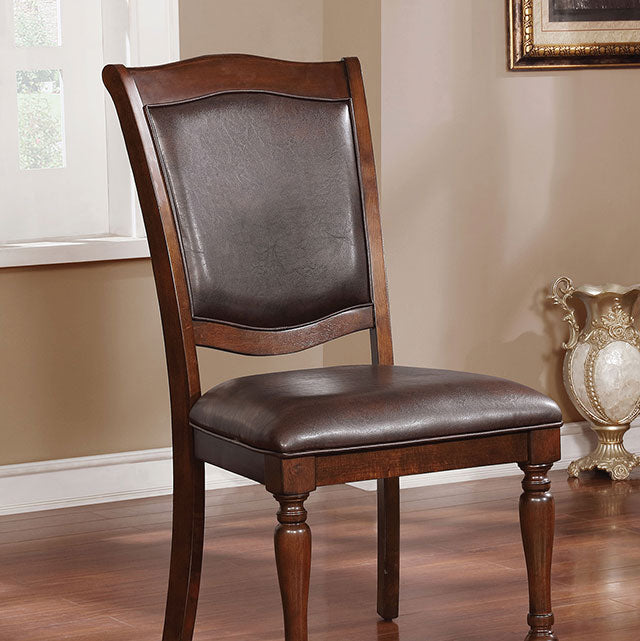 Sylvana Brown Cherry/Espresso Side Chair (2/CTN) - U&U Home Budget Furniture (Carteret, NJ)