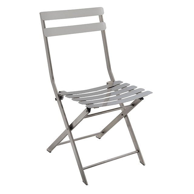 Lilah Stainless Folding Chair (2/Ctn) - U&U Home Budget Furniture (Carteret, NJ)