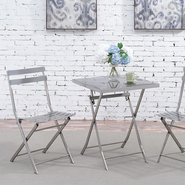 Lilah Stainless Folding Table - U&U Home Budget Furniture (Carteret, NJ)
