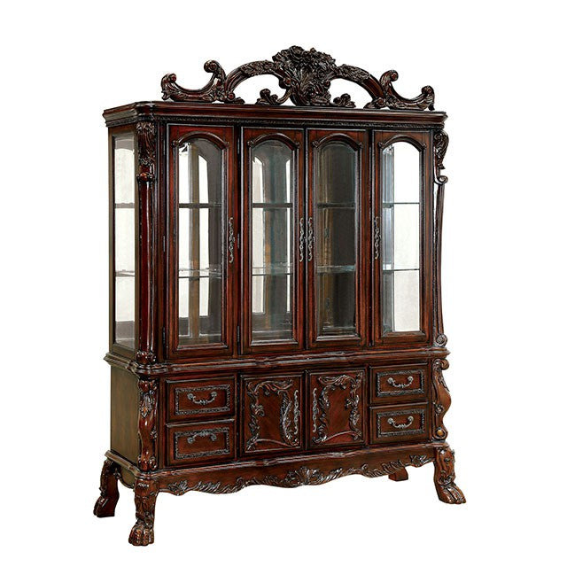 MEDIEVE Cherry Hutch & Buffet, Cherry - U&U Home Budget Furniture (Carteret, NJ)