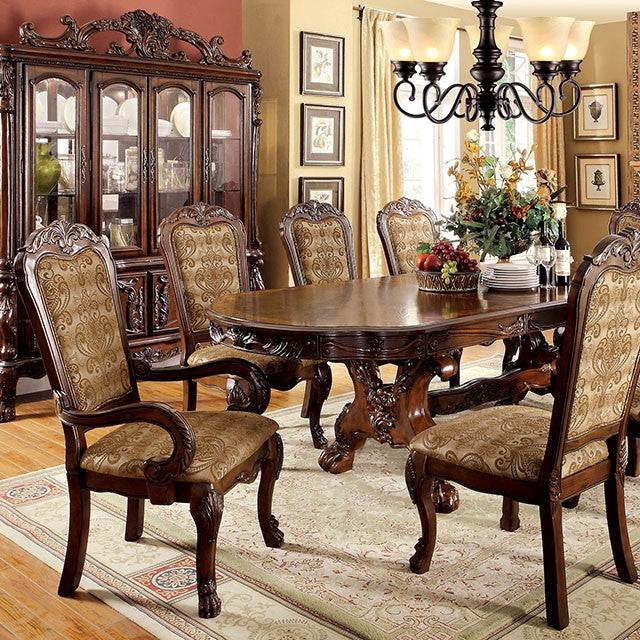 MEDIEVE Cherry Dining Table, Cherry - U&U Home Budget Furniture (Carteret, NJ)
