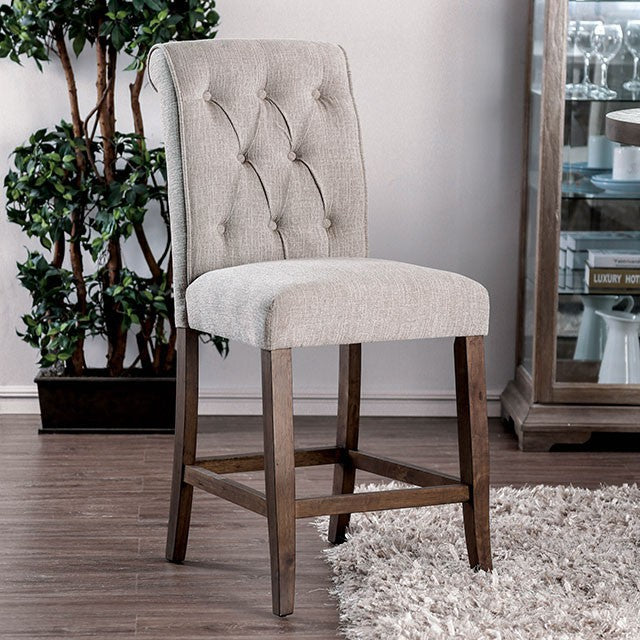 Sania III Beige/Rustic Oak Counter Ht. Chair (2/CTN) - U&U Home Budget Furniture (Carteret, NJ)