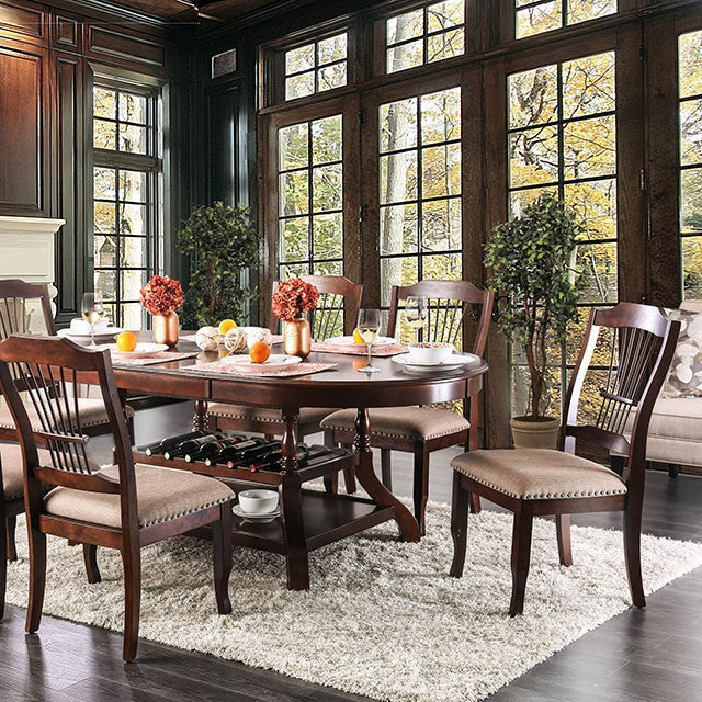Jordyn Brown Cherry Dining Table - U&U Home Budget Furniture (Carteret, NJ)