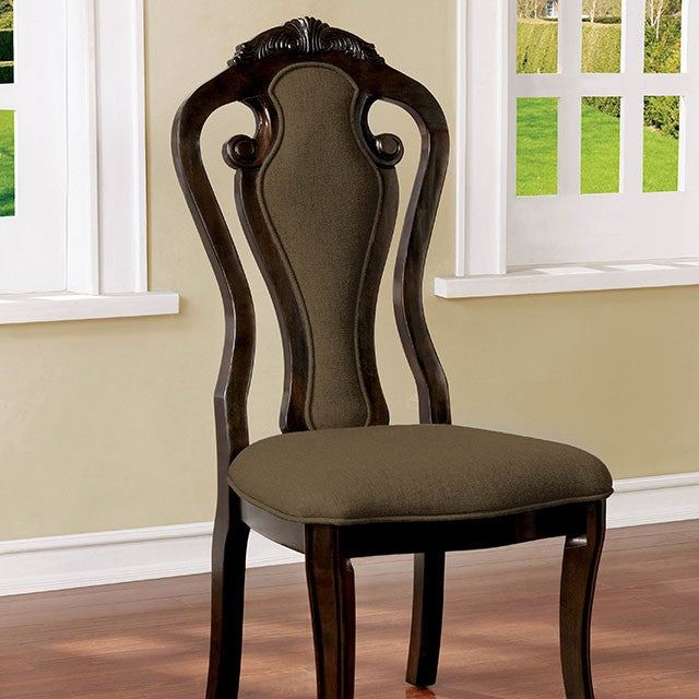 Rosalina Walnut/Beige Side Chair (2/CTN) - U&U Home Budget Furniture (Carteret, NJ)