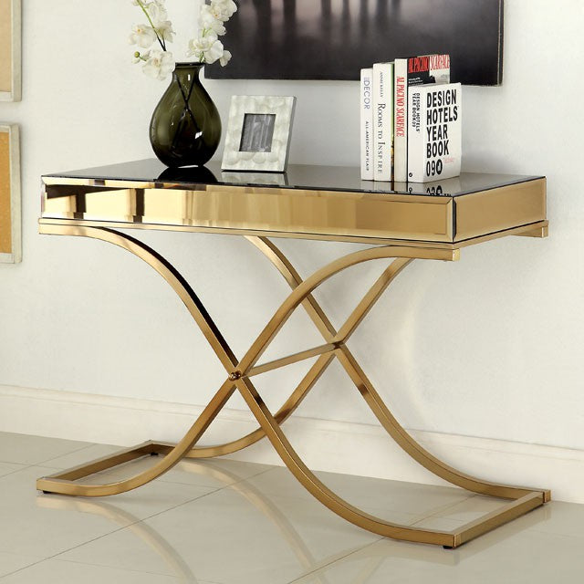 SUNDANCE Brass Sofa Table, Brass - U&U Home Budget Furniture (Carteret, NJ)