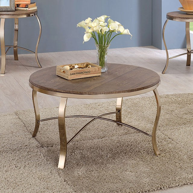 Wicklow 3 Pc. Table Set, Champagne - U&U Home Budget Furniture (Carteret, NJ)