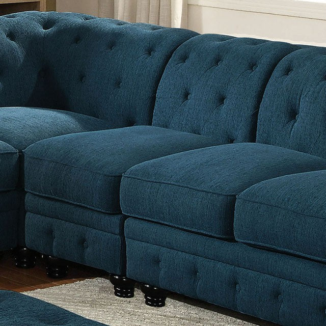 Stanford Armless Chair Teal - U&U Home Budget Furniture (Carteret, NJ)