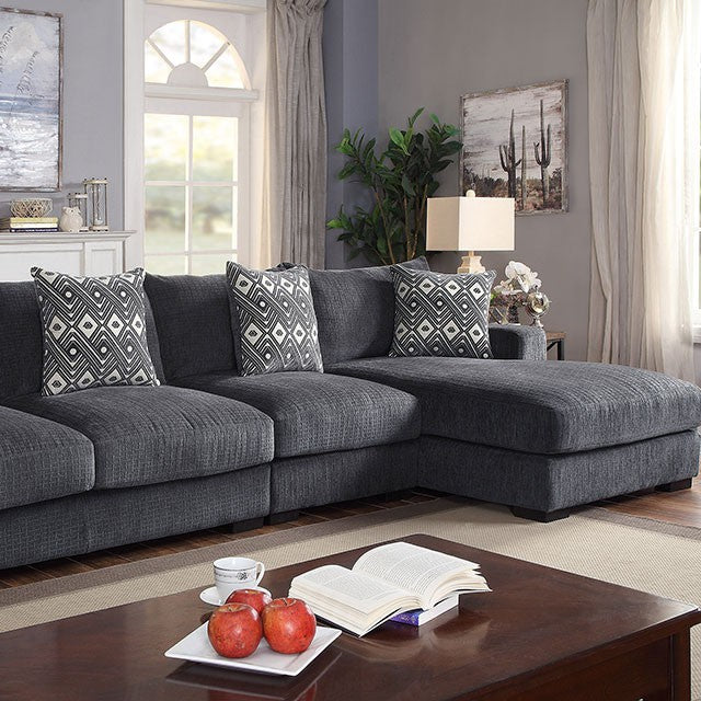 Kaylee Large L-Sectional w/ Right Chaise - U&U Home Budget Furniture (Carteret, NJ)