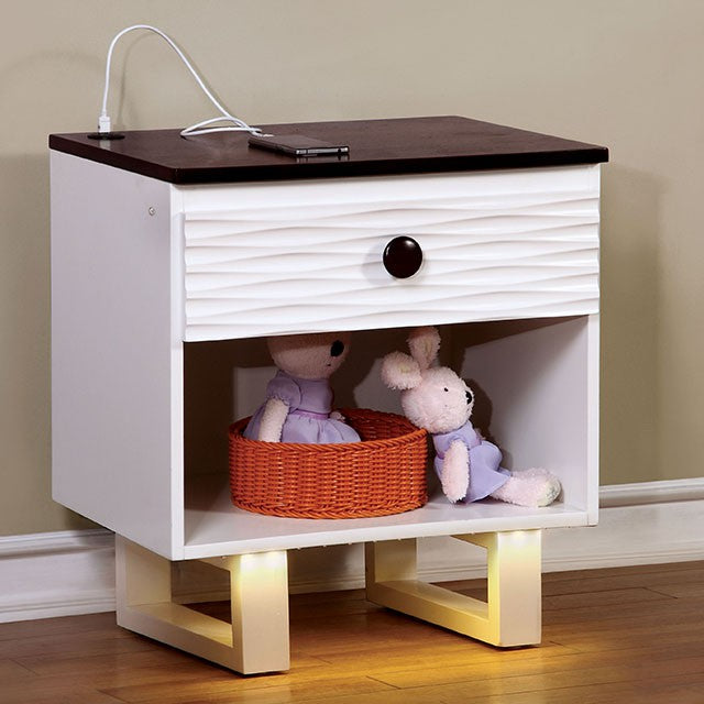 Meredith Night Stand w/ USB Outlet - U&U Home Budget Furniture (Carteret, NJ)