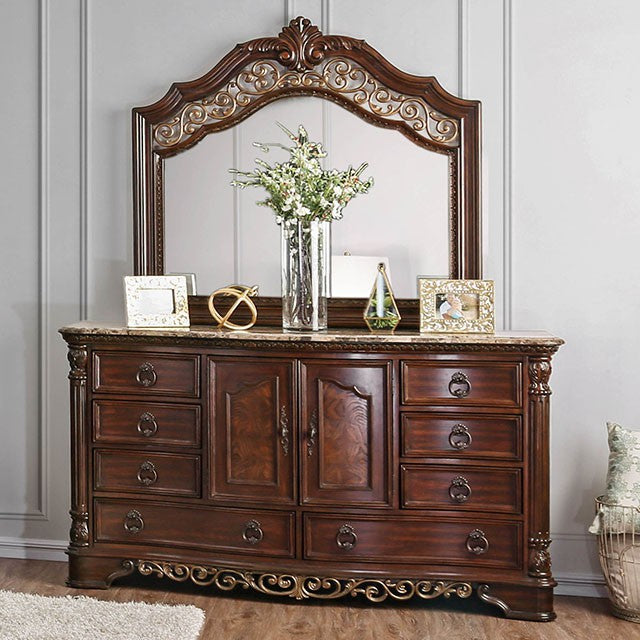 Menodora Brown Cherry Dresser - U&U Home Budget Furniture (Carteret, NJ)