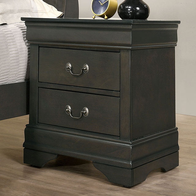 Louis Philippe Night Stand Gray - U&U Home Budget Furniture (Carteret, NJ)