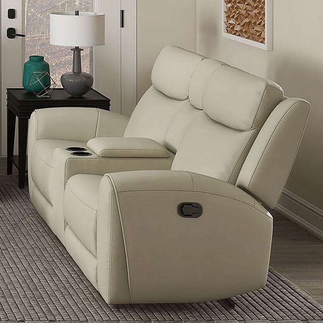 Jacobus Manual Recliner Loveseat w/ Console - U&U Home Budget Furniture (Carteret, NJ)
