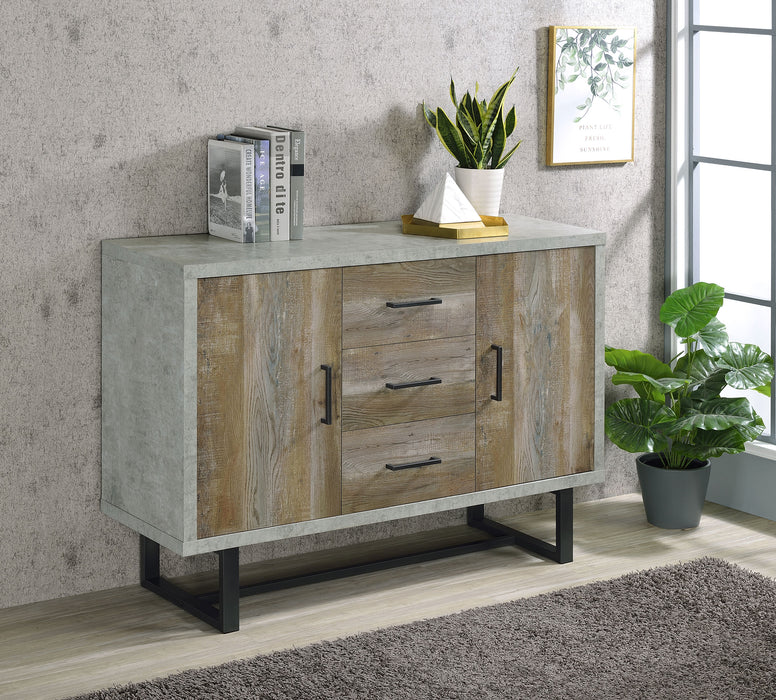 Abelardo 3-drawer Accent Cabinet Weathered Oak and Cement - U&U Home Budget Furniture (Carteret, NJ)
