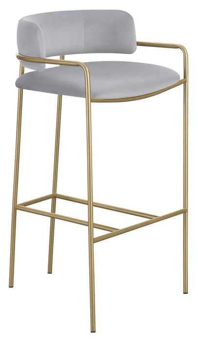 Comstock Upholstered Low Back Stool Grey and Gold - U&U Home Budget Furniture (Carteret, NJ)