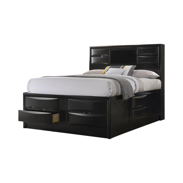 Briana California King Platform Storage Bed Black - U&U Home Budget Furniture (Carteret, NJ)