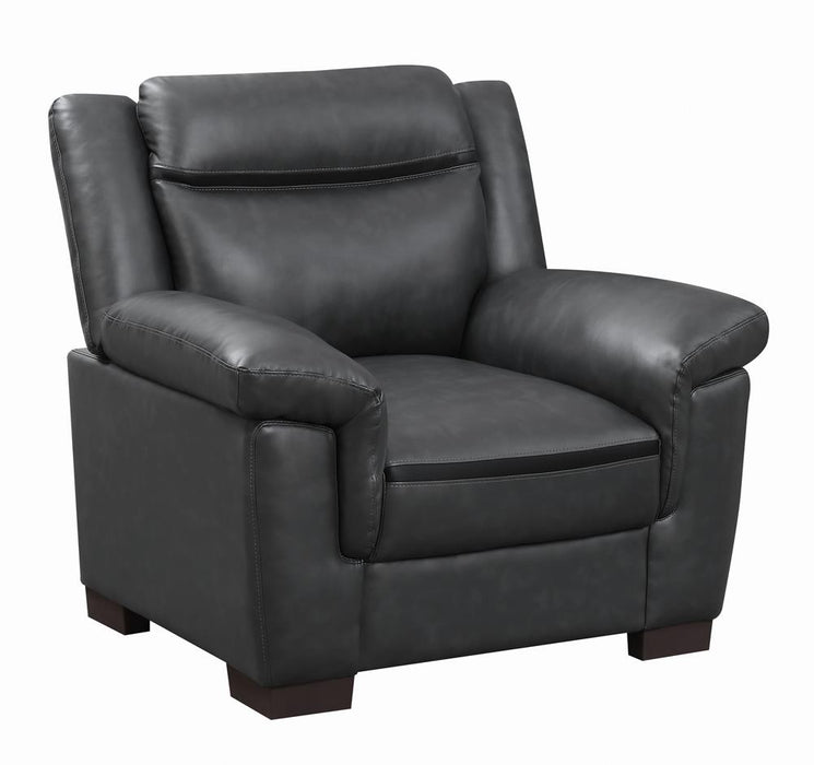 Arabella Pillow Top Upholstered Chair Grey - U&U Home Budget Furniture (Carteret, NJ)