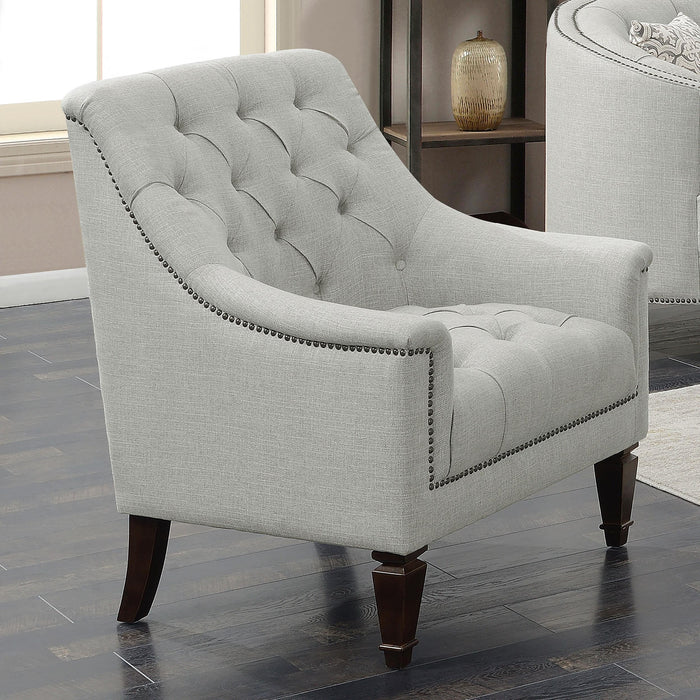 Avonlea Sloped Arm Upholstered Chair Grey - U&U Home Budget Furniture (Carteret, NJ)