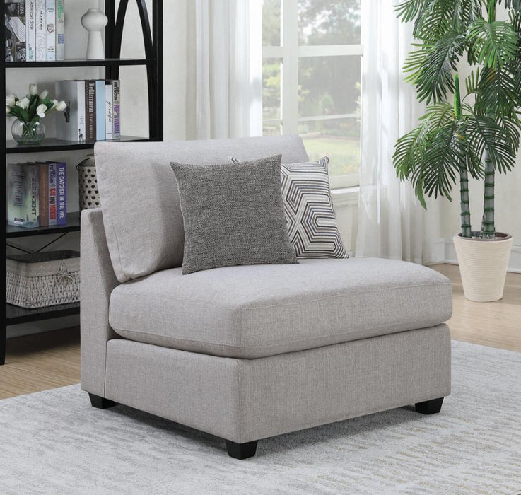 Cambria Upholstered Armless Chair Grey - U&U Home Budget Furniture (Carteret, NJ)
