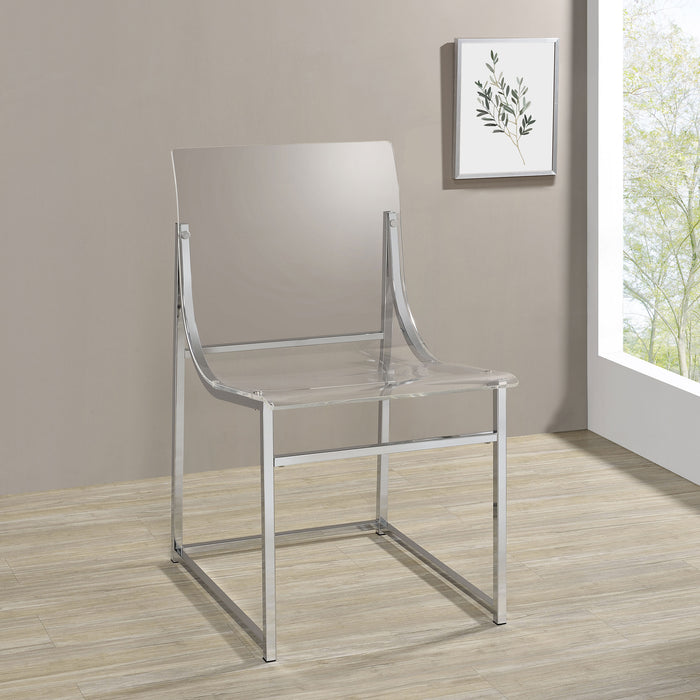 Adino Acrylic Dining Side Chair Clear and Chrome - U&U Home Budget Furniture (Carteret, NJ)