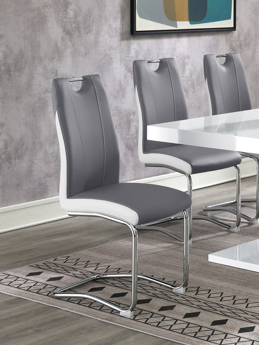 Brooklyn Upholstered Side Chairs with S-frame (Set of 4) Grey and White - U&U Home Budget Furniture (Carteret, NJ)