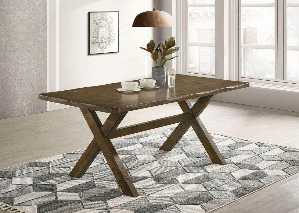 Alston X-shaped Dining Table Knotty Nutmeg - U&U Home Budget Furniture (Carteret, NJ)