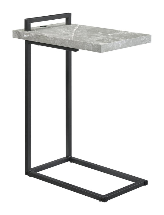Maxwell C-shaped Accent Table Cement and Gunmetal - U&U Home Budget Furniture (Carteret, NJ)