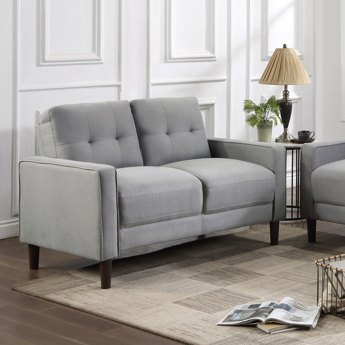 Bowen Upholstered Track Arms Tufted Loveseat - U&U Home Budget Furniture (Carteret, NJ)