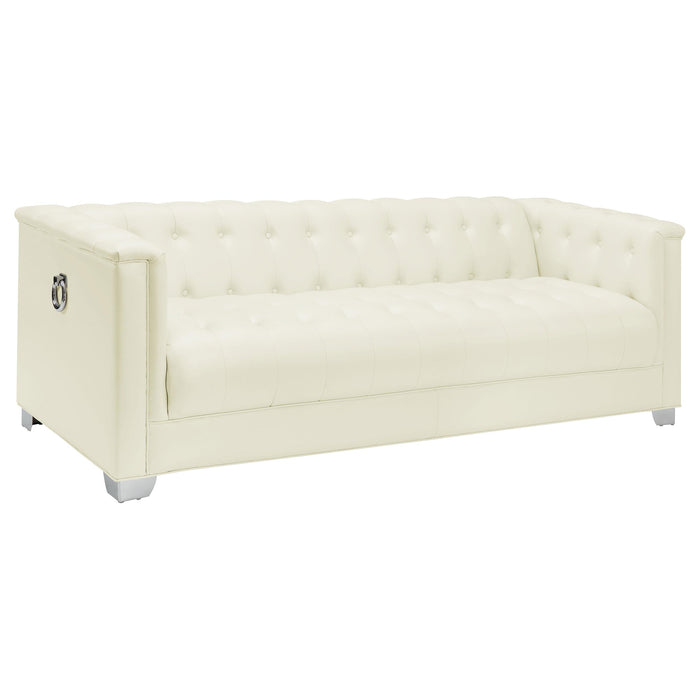Chaviano Tufted Upholstered Sofa Pearl White - U&U Home Budget Furniture (Carteret, NJ)