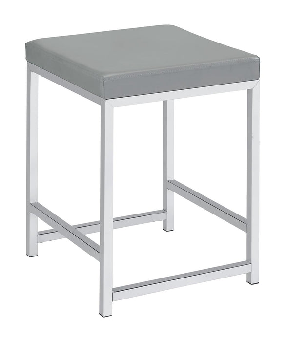 Umbridge Upholstered Square Padded Cushion Vanity Stool - U&U Home Budget Furniture (Carteret, NJ)
